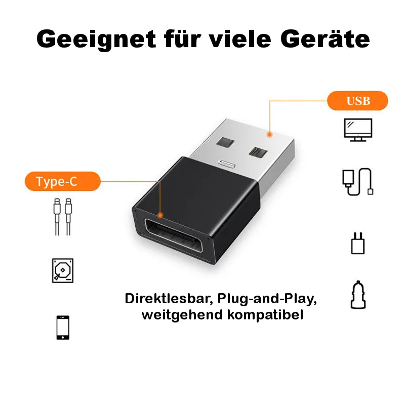 3x USB A auf USB C Adapter OTG USB-Stick ~ Samsung Xiaomi MacBook Buchse