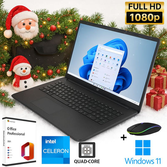 HP 17" HD+ Notebook ~ Intel QUAD 4x 2,6GHz ~ 8 GB RAM│256 GB SSD│Win11 Pro.│MS Office 2021