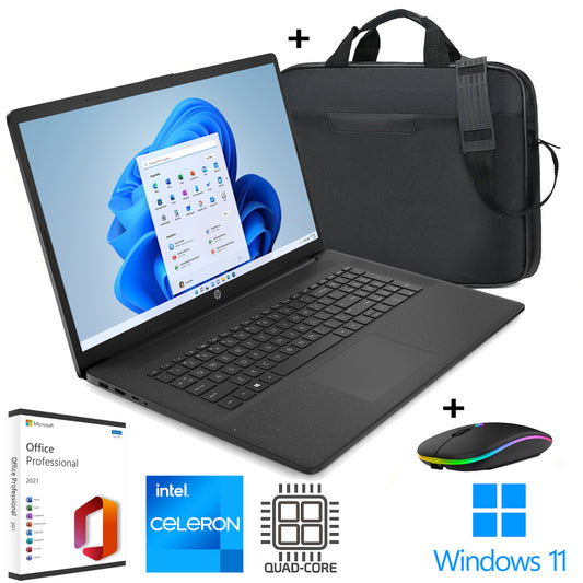HP 17" HD+ Notebook ~ Intel QUAD 4x 2,6GHz ~ 8 GB RAM│256 GB SSD│Win11 Pro.│MS Office 2021
