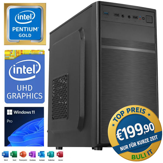 Komplett PC│Intel® Pentium® Gold  3,50GHz│16 GB DDR4 RAM│256 GB M.2 SSD│Win 11 Pro│Office 2 (Kopie)